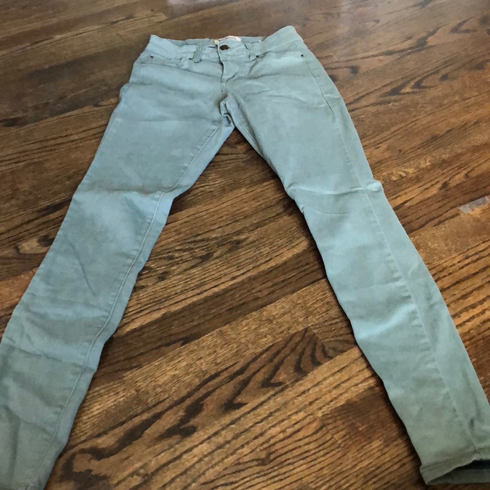 Green skinny jeans